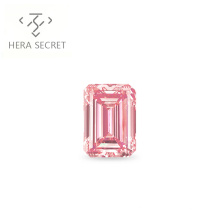 ForeverFlame  fancy pink 2ct 7mm*9mm vvs Emerald Cut diamond CVD CZ Moissanite